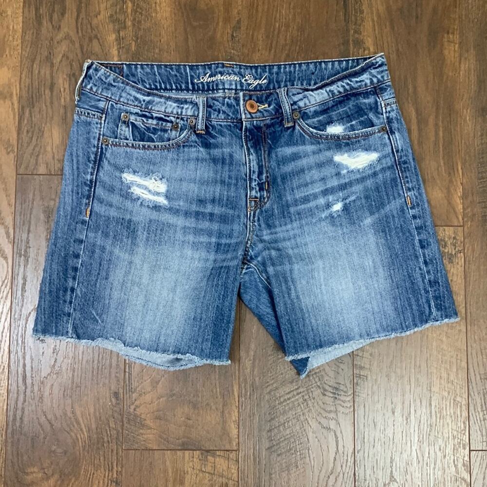 American Eagle Bermuda Distressed Jean Shorts